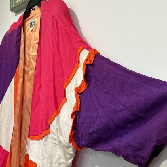 Vintage 80s-90s design today patchwork colorblock clown core cardigan oversized - Picture 5 of 9